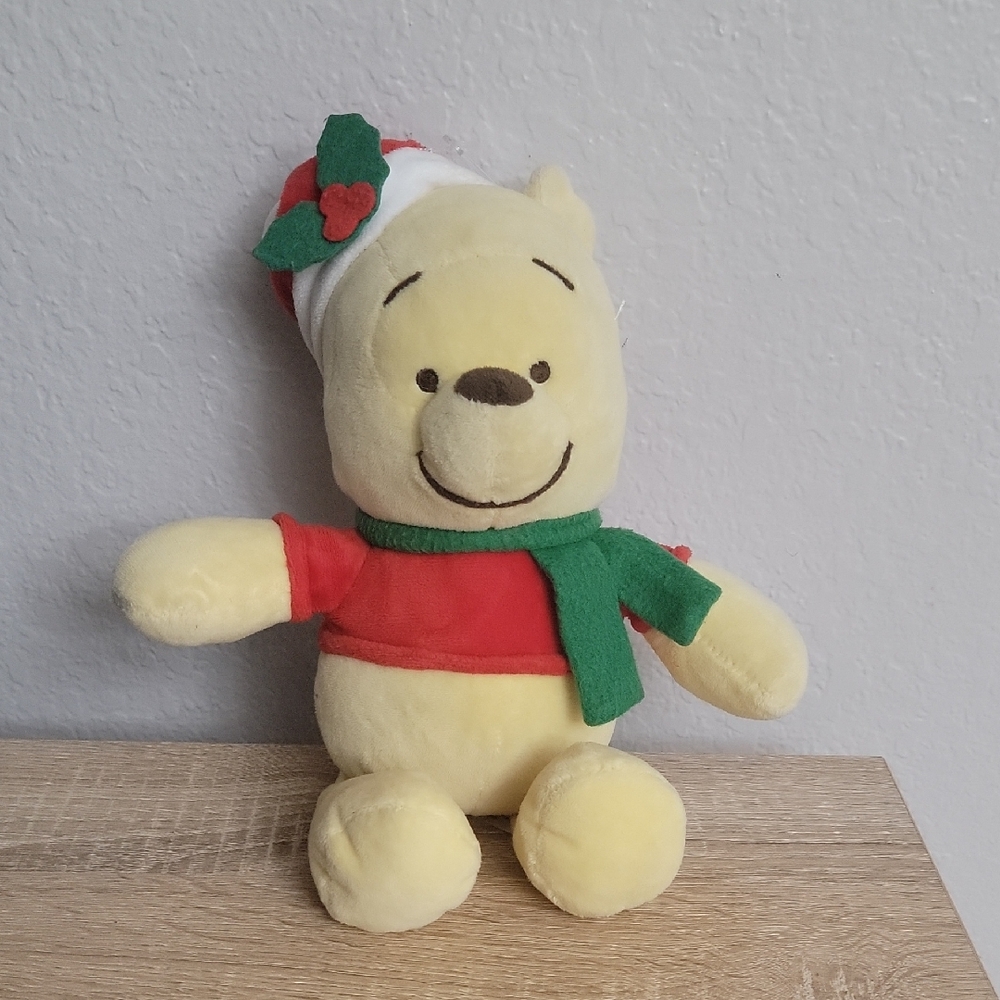 Disney Winnie the Pooh Christmas Plush - Red, Green, Yellow